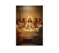HHYXMJLL Christian Mural - The Last Supper- Jesus And His Disciples Stylish Wall Hanging Art - Decorative Poster Mural24x36inch(60x90cm)