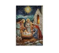 HHYXMJLL Christian Mural - The Nativity- Holy Night in Bethlehem Stylish Wall Hanging Art - Decorative Poster Mural16x24inch(40x60cm)