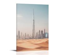 HHYXMJLL City Poster - Dubai- Where Futuristic Skylines Meet Desert Sands Stylish Wall Hanging Art - Decorative Poster Mural08x12inch(20x30cm)