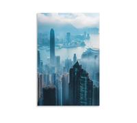 HHYXMJLL City Poster Hong Kong- Skyline of Contrasts Stylish Wall Hanging Art - Decorative Poster Mural24x36inch(60x90cm)