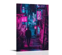 HHYXMJLL City Poster- Tokyo - Neon Dreams in The Urban Jungle Stylish Wall Hanging Art - Decorative Poster Mural08x12inch(20x30cm)
