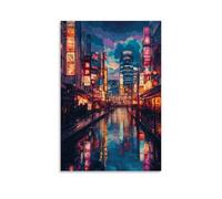 HHYXMJLL City Poster- Tokyo - Neon Dreams & Timeless Traditions Stylish Wall Hanging Art - Decorative Poster Mural16x24inch(40x60cm)