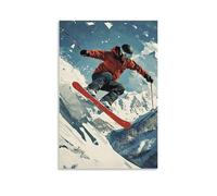 HHYXMJLL Extreme Sports Poster Freestyle Skier Switch 1080 Off Competition Kicker Stylish Wall Hanging Art - Decorative Poster Mural16x24inch(40x60cm)