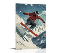 HHYXMJLL Extreme Sports Poster Freestyle Skier Switch 1080 Off Competition Kicker Stylish Wall Hanging Art - Decorative Poster Mural08x12inch(20x30cm)