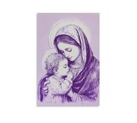 HHYXMJLL Madonna with Child on Minimal Lavender - Drawing Stylish Wall Hanging Art - Decorative Poster Mural16x24inch(40x60cm)