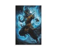 HHYXMJLL Mahakala Cloaked in Shadows Dances on Ignorance, Surrounded by Rings of Blue Flame. Stylish Wall Hanging Art - Decorative Poster Mural16x24inch(40x60cm)