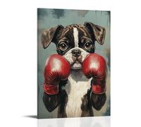 HHYXMJLL Sports Poster Boxing Puppy-eyed Fighter with Oversized Gloves, Comic Impact Stars Stylish Wall Hanging Art - Decorative Poster Mural12x18inch(30x45cm)