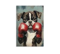 HHYXMJLL Sports Poster Boxing Puppy-eyed Fighter with Oversized Gloves, Comic Impact Stars Stylish Wall Hanging Art - Decorative Poster Mural24x36inch(60x90cm)