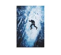 HHYXMJLL Sports Poster Ice Climber Ascending Frozen Waterfall with Ice Chips Flying Stylish Wall Hanging Art - Decorative Poster Mural16x24inch(40x60cm)