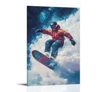 HHYXMJLL Sports Poster Snowboard Chalk Pastel Style Method Air with Realistic Powder Cloud Texture And Depth Stylish Wall Hanging Art - Decorative Poster Mural08x12inch(20x30cm)