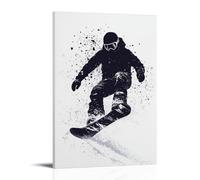 HHYXMJLL Sports Poster Snowboarder Carving Turn with Basic Slope Gradient And Single-tone Board Design on White Background Stylish Wall Hanging Art - Decorative Poster Mural08x12inch(20x30cm)