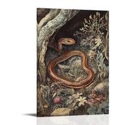 HHYXMJLL Victorian-Era Illustration of A Majestic Slow Worm in Compost Heap Stylish Wall Hanging Art - Decorative Poster Mural16x24inch(40x60cm)