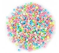 HHZalvyre 1000 Pcs Pony Beads Bulk - 6x9mm Multicoloured Craft Beads for Bracelet Making, Hair Braids, DIY Jewellery Making Kits for Kids & Adults (Light Colored Barrel Beads)