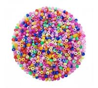 HHZalvyre 1000 Pcs Pony Beads Bulk - 6x9mm Multicoloured Craft Beads for Bracelet Making, Hair Braids, DIY Jewellery Making Kits for Kids & Adults (Two-Color Barrel Beads)