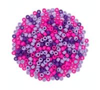HHZalvyre 1000 Pcs Pony Beads Bulk - 6x9mm Multicoloured Craft Beads for Bracelet Making, Hair Braids, DIY Jewellery Making Kits for Kids & Adults (Purple Color)