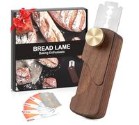 HHZPAEK Magnetic Wooden Bread Lame Dough Scoring Tool,Hand Crafted Sourdough Lame Scoring Tool,Bread Scorer Tool for Homemade Bread Baking,Dough Scoring Bread Knife with 5 Razor Blades