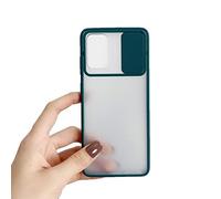 HHZY Case for Samsung S21 Ultra Slide Protection Camera Lens Clear Case Built-In Creative Slide Lens Protector Soft TPU Shockproof Bumper Matte Transparent PC Back Cover,Green,For Samsung S21Ultra