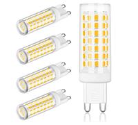 HHZY G9 LED Bulb Dimmable 7W, 70 Watt T4 G9 Halogen Equivalent, 3000K Warm White, 5 Pack G9 Ceramic Bi Pin Base Light Bulbs, AC 110V 700 Lumen 360° Beam Angle,Warm White 3000K,220V