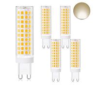 HHZY G9 LED Bulb Non-Dimmable, 12W Equivalent To 120W Halogen Bulbs, LED G9 Light Bulb, 1200LM, AC 120V-240V, No Flicker, G9 Capsule Lamps Energy Saving LED Bulbs, 5 Pack,Warm White 3000K