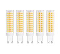 HHZY G9 LED Light Bulbs 12W No Flicker Equivalent To 120W Halogen Bulbs, 1200LM, CRI>83, G9 Socket, Not Dimmable, AC 110V-240V, No Flicker, 360° Beam Angle, 5 Pack,Warm White 3000K