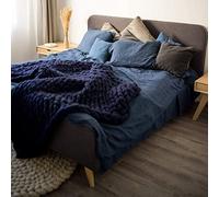 HHZY Home Decor Blanket Chunky Knit Blanket Hand Knitted Giant Yarn Bed Throw Fashion Bulky Sofa Blanket Yoga Mat Rug Chunky Knit Throw Blanket,Blue,80x100cm/31.4x39.3in