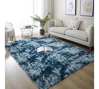 HHZY Shaggy Area Rug, Blue, 200 x 300cm, Anti-Slip, Tie-Dye, Modern, Rainbow, Casual, Playful, Indoor, Machine Made, Water Resistant