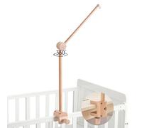 HI BABY MONMENT Crib Mobile Arm - Rotating Baby Mobile Hanger, Natural Beech Wood, Mobile Stand for Crib Nursery Decor, Perfect for Baby Girl or Boy