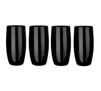 Hi-Ball Glasses - Black, Set of 4, Hand-Made Mouth-Blown, 600ml (PF-1404634)