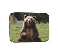 Hi Bear Sit On The Lawn Laptop Sleeve for Women Men, 12 Inch Waterproof Laptop Bag Lightweight Notebook Computer Cover Bag