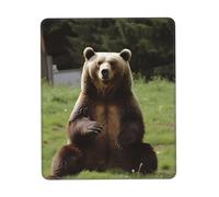 Hi Bear Sit on The Lawn Mouse Pad with Non-Slip Rubber Base 10 x 12 inch Mouse Mat with Stitched Edge Gaming Mousepad for Wireless Mouse Computer Laptop Home Office Desk Pad