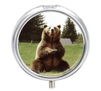 Hi Bear Sit on The Lawn Pill Case Pill Box with 3 Compartments