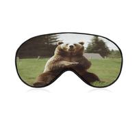 Hi Bear Sit on The Lawn Sleep Mask Eye Mask Travel Eye Cover