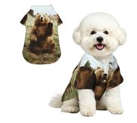 Hi Bear Sit on the lawn Soft Breathable Hawaiian Dog Shirt