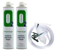 Hi Boost Pure Oxygen in a Can 20L (2 x 10L) with Tubing and Mask Portable - Great for Sport, Work, Health, Party, Healthy Looking Skin