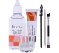 Hi Brow Professional Eyebrow Dye Set, Complete Eyebrow Tint Set, 15 ml Tint, 50 ml Developer, Glass Mixing Bowl, Double End Brush, Mascara Stick, Orange Wood Sticks (Dark Brown)
