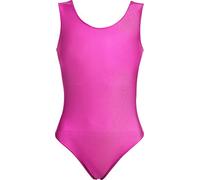 Hi-Co Girls Kids School Sport Dance Gymnastics Ballet Sleeveless Leotard Fuchsia Pink 5-6 Years