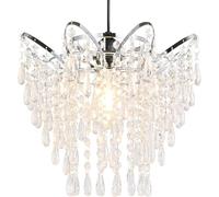 Hi-ERA Modern Acrylic Chandelier Shade, 3-Tier Beaded Crystal-Like Ceiling Light Cover Clear Glassy Design for Bedroom, Wedding or Party Decoration