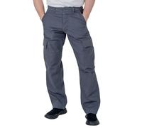 Hi-Fell Men's Ripstop Relaxed Fit Cargo Combat Trousers Hiking Walking Camping Work Outdoor Pants - Steel Grey 40W 32L