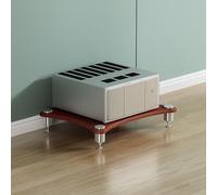 Hi-Fi Audio Rack Multi-Layer Floor Stand with Shock-Absorbing Legs Stylish Wood Phono Cabinet Brown 60x48x10cm - Ideal for Home Theater & Music Enthusiasts