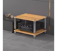 Hi-Fi Audio Stand in Walnut - 2-Tier Multimedia Storage Cabinet, AV Rack Organizer for Speakers & Amplifiers, Removable Component Tower, Space-Saving Solution.