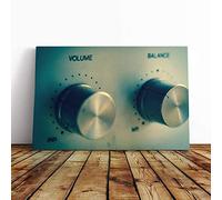 Hi Fi Dials Canvas Print | Gallery Wrapped 30mm Frame Wall Art | 30x20 inches | Ready to Hang | Modern Picture | Living Room Bedroom Lounge Office