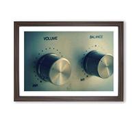 Hi Fi Dials Framed Print | A2 Walnut Framed Wall Art | Ready to Hang | Modern Nature Picture | Living Room Bedroom Lounge Office