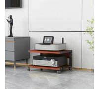 Hi Fi le o Rack MDF Speaker Stand with Universal Wheels 2 Tier Streaming Device Sto AV Conent Tower for o Video Adjustable Hi Fi Shelf.