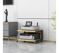 Hi Fi o le Rack MDF 2 Tier Stand with Universal Wheels Streaming Device Catible AV Tower for Speakers and o Video Conents
