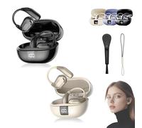 Hi-Fi Sports Bluetooth 5.4 Ear-Hook Headphones with Noise Cancelling, Ai Translation 156 Langusges, IPX5 Waterproof, Led Display & Long Battery, Ear-Hook Design, for Workout/Running (#D)