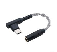 Hi-Fi USB C to 3.5mm Jack Lossless Sound Hi-Fi USB C to 3.5mm(Black Bent) | 11cm compact size, flexible PVC jacket, tangle-free design, fits pocket, bag friendly