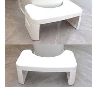 HI FINE CARE Folding Toilet Stool - Foldable Squatting Poop Stool for Bathroom | Splicable Foot Stool | Potty Accessories (White)