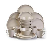 Hi-Gear 16 Piece Melamine Tableware Set with Dinner Plates, Side Plates, Bowls & Mugs Lightweight, Durable & Easy to Clean, Ideal for Camping, Picnics & Outdoor Dining