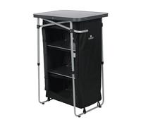 Hi-Gear 4 Shelf Cupboard, Steel Frame, Folding, with Carry Bag, Adjustable Legs, 60x48x93cm, for Camping and Caravanning (Black/Grey)