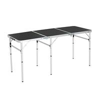 Hi-Gear Extra Long Triple Table with Adjustable Feet & Carry Handle, Folding, Portable & Durable, Ideal for Outdoor Events, Camping, Picnics, BBQs & Garden Parties, includes Carry Bag, Black